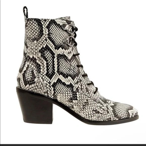 Diane Von Furstenberg Dakota Snakeskin Booties - Picture 1 of 13